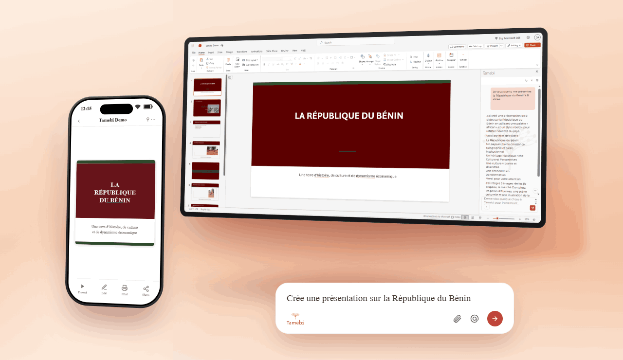 Découvrez Tamebi in PowerPoint : Votre Assistant IA dans vos Présentations